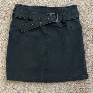 Free People Charcoal Mini Skirt with Belt